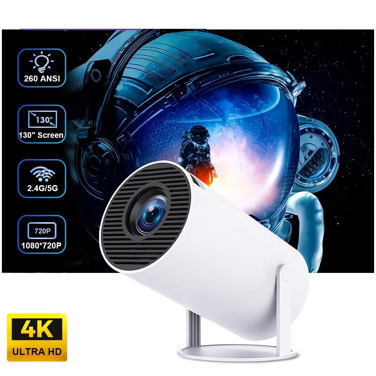 Smart Mini Projector with WIFI & Bluetooth