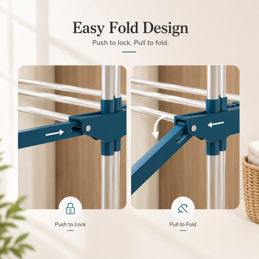 Portable 3-Tier Cloth Drying Rack
