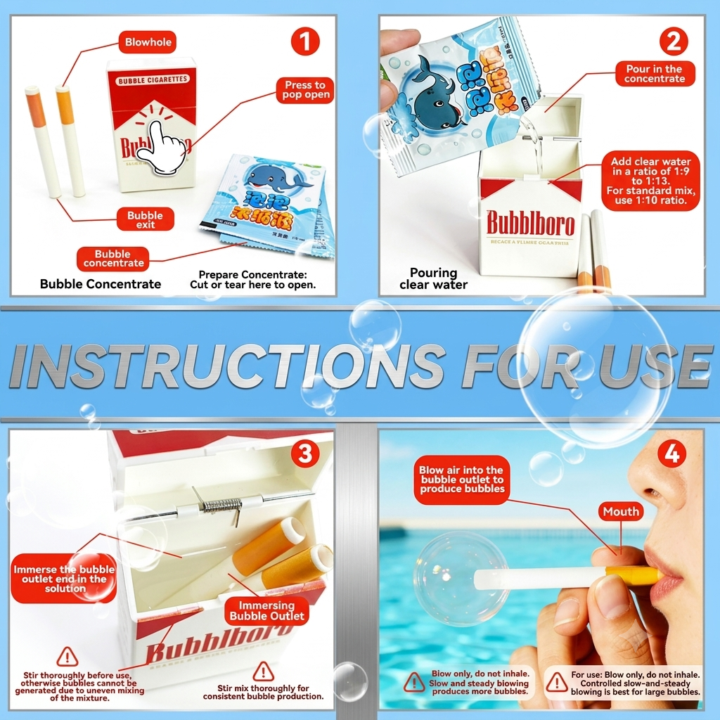 Bubble Cigarette Pack I Realistic Fake Cigarette Bubble Blower