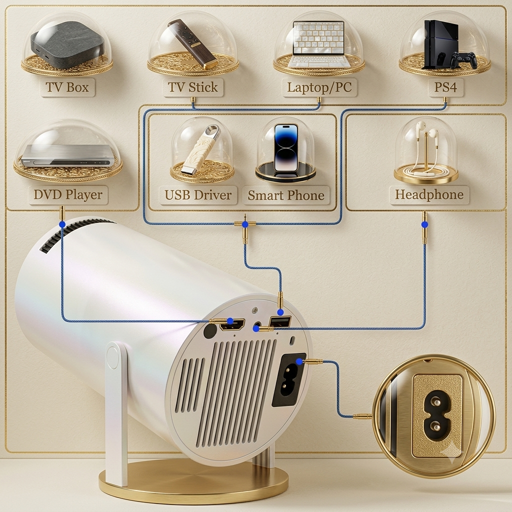 Smart Mini Projector with WIFI & Bluetooth