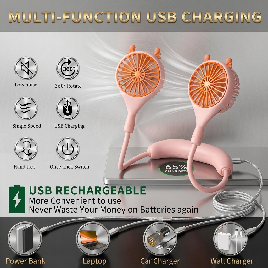 Rechargeable Neck Fan