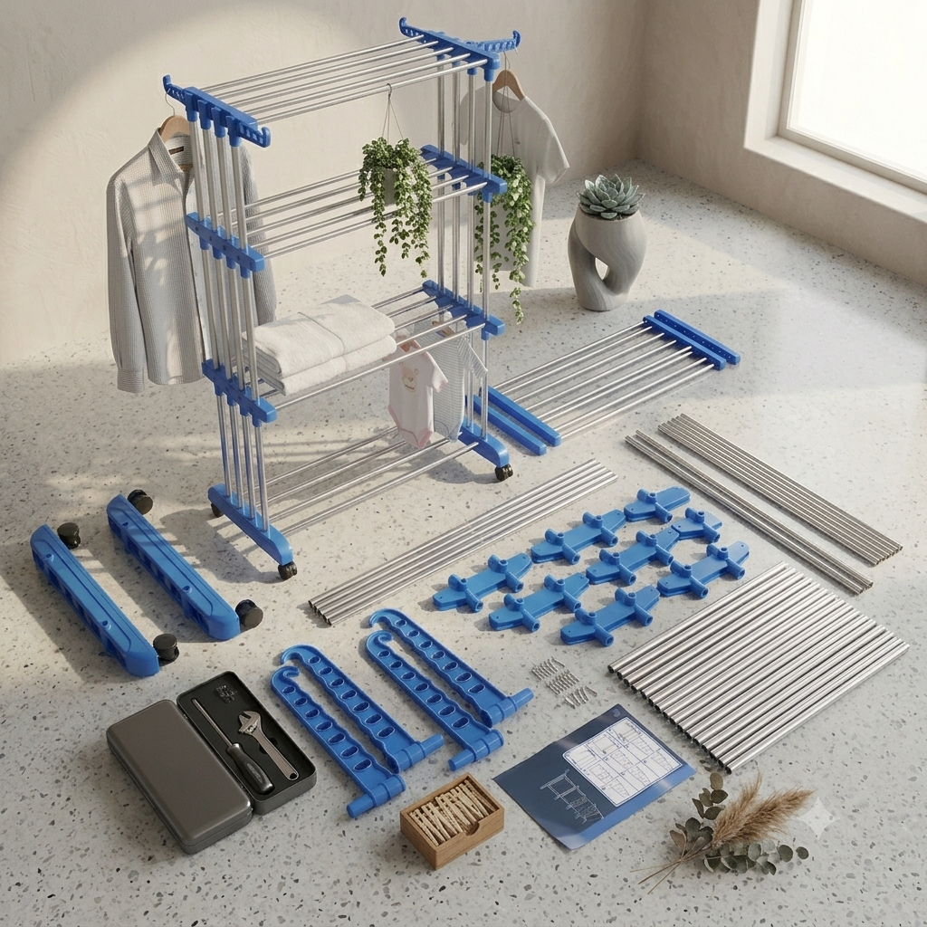 Portable 3-Tier Cloth Drying Rack